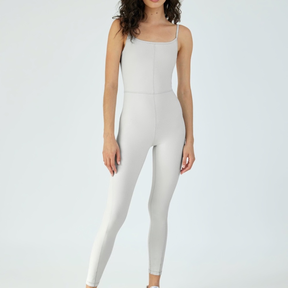 Aritzia/TNA: Divinity Jumpsuit, Ice Grey/White, Size XS